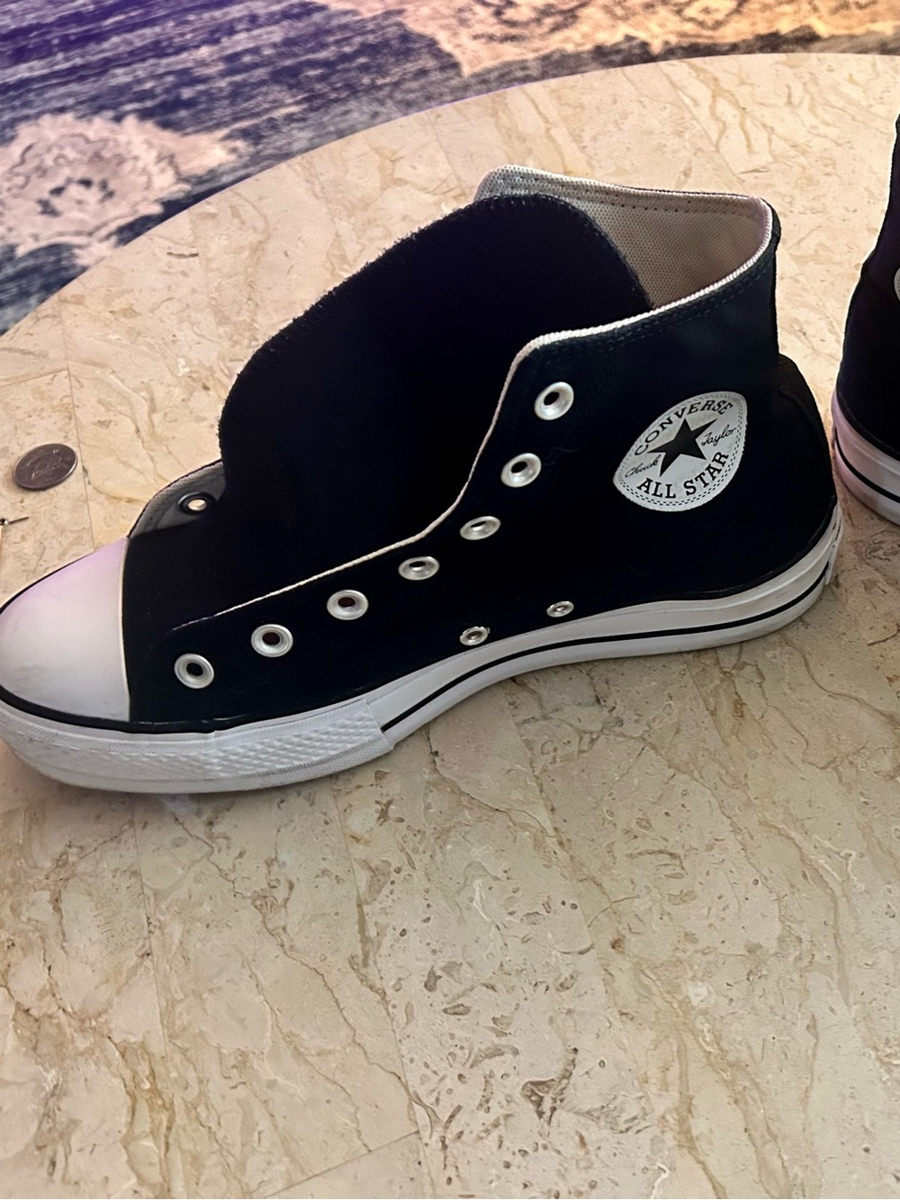 Converse Black Kids High Top Sneakers with White Trim